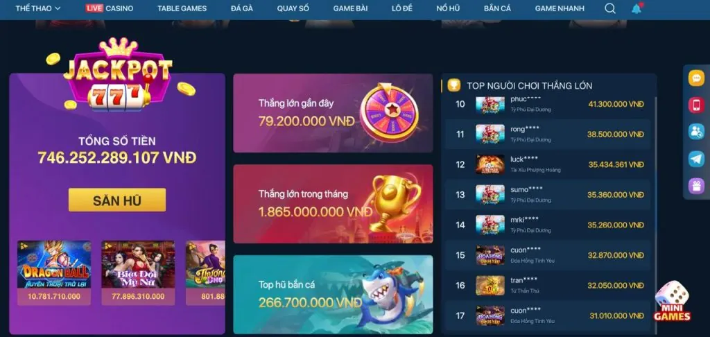 Game Nổ Hũ Jackpot Lũy Tiến KU777
